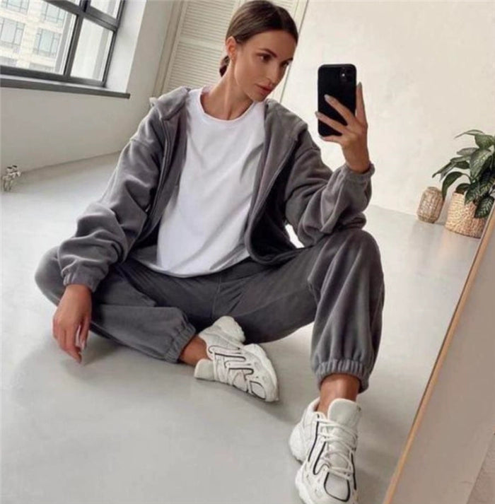 Sportswear sweater 2 pieces suit