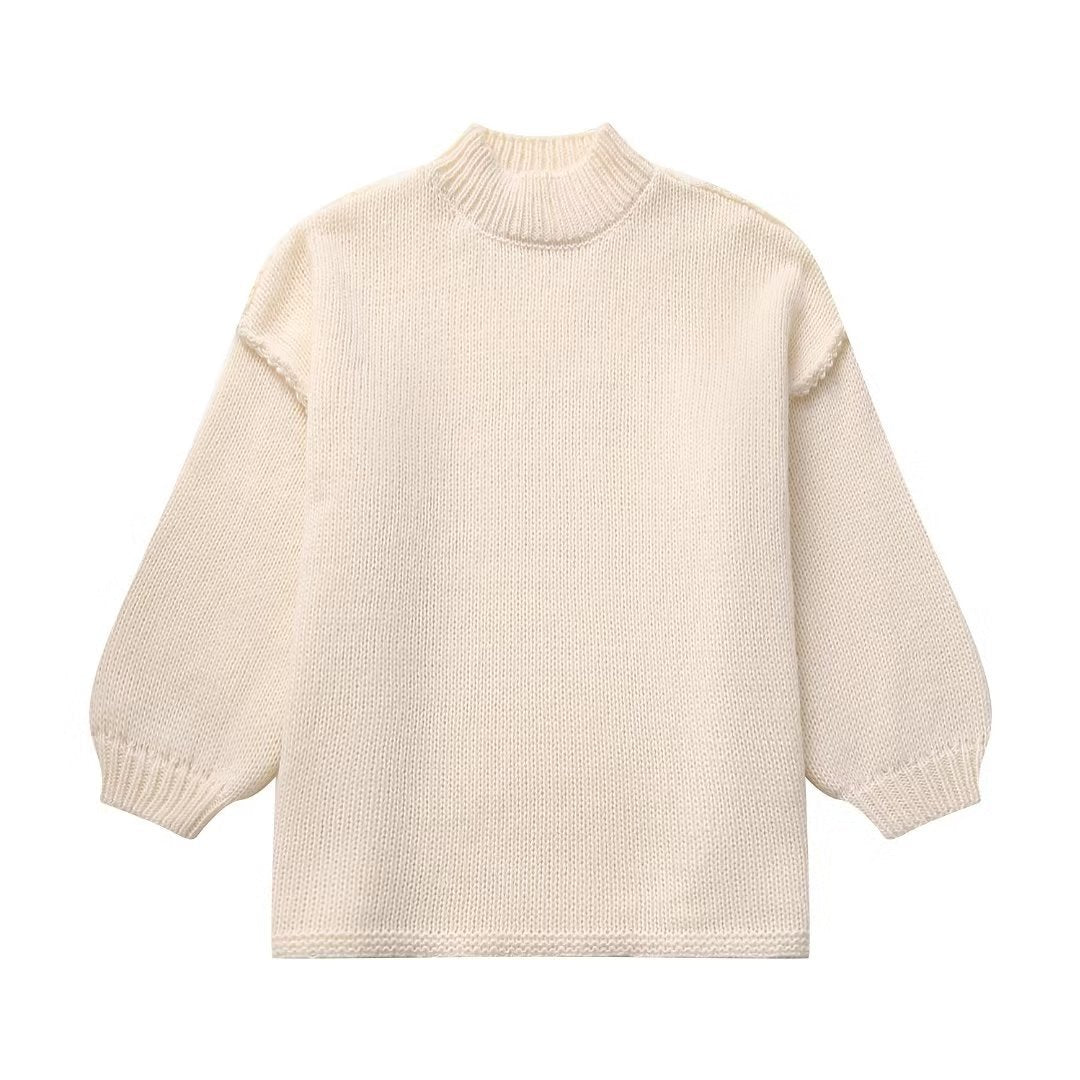 Women's pullover 2024 spring and autumn round neck sweater simple style thin sweater