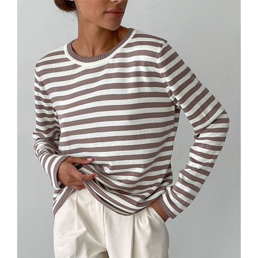 Spring Versatile Classic Vintage Striped Pullover Women
