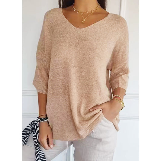 Knitwear casual sweater multi-color basic style slimming V-neckline solid color women's bottoming top autumn and winter