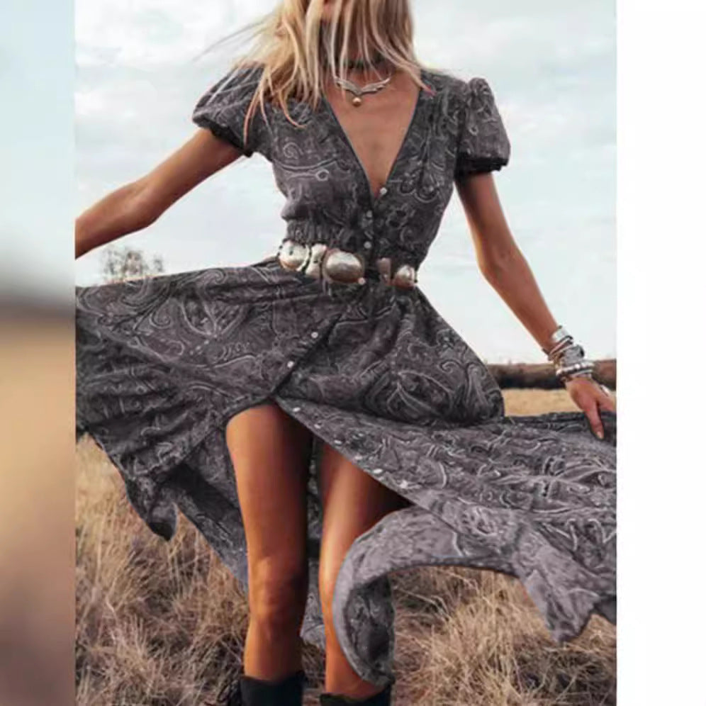 New waist floral print pendulum dress