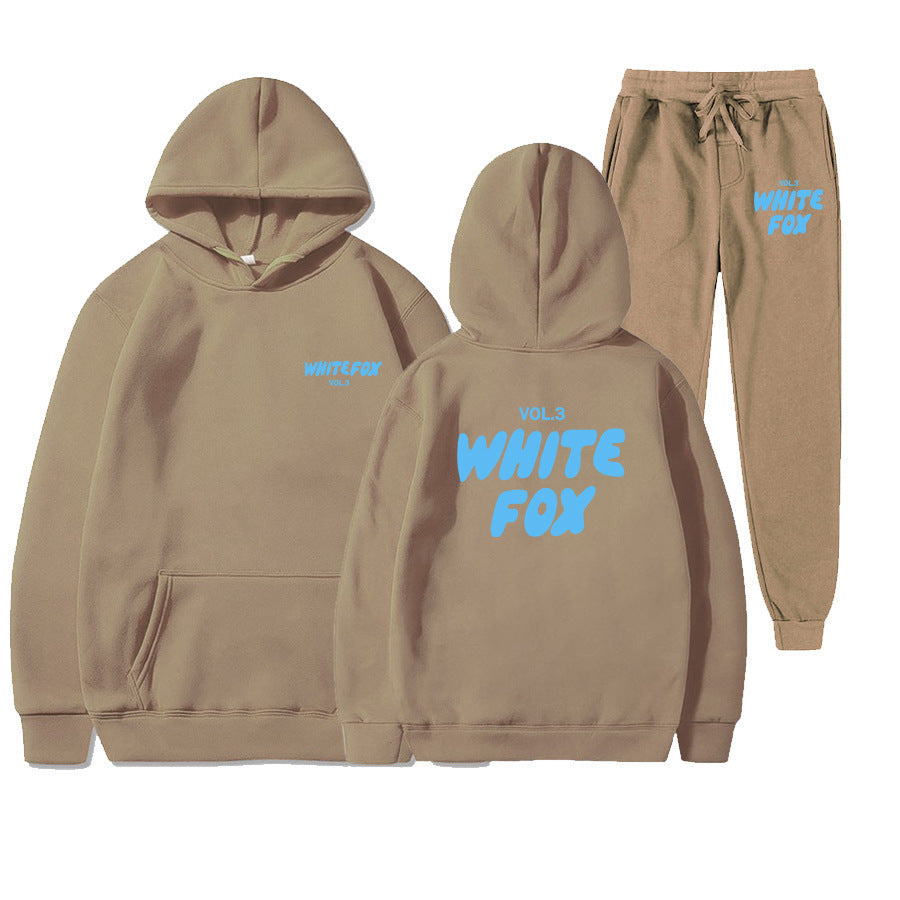 Spring and Autumn new sweater set fashion sports hooded sweater two pieces