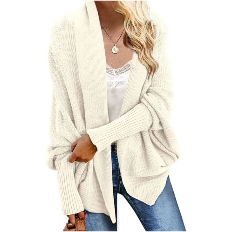 Knitted shawl sweater batwing sleeve oversized knitted cardigan sweater coat