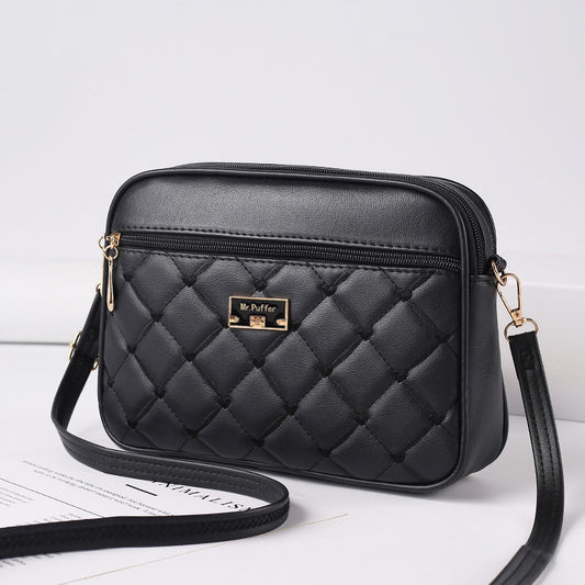 New diamond PU messenger bag versatile small bag women's shoulder small square bag