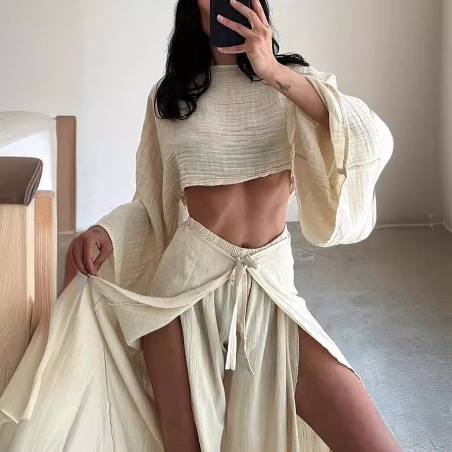 Fashion loose top + trousers two-piece suit for women