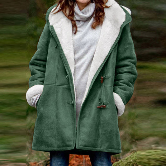 Women's coat plus cashmere fur collar pockets women's coat cotton-padded coat winter clothes