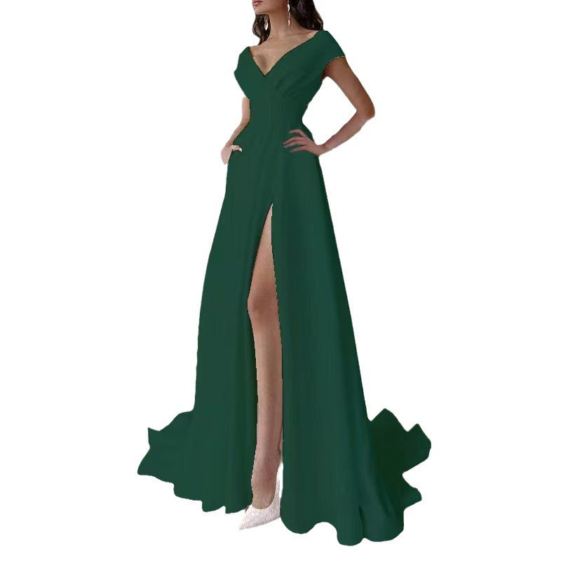 Spring new ruffle leaf edge white mid-waist solid color temperament commuter dress dress