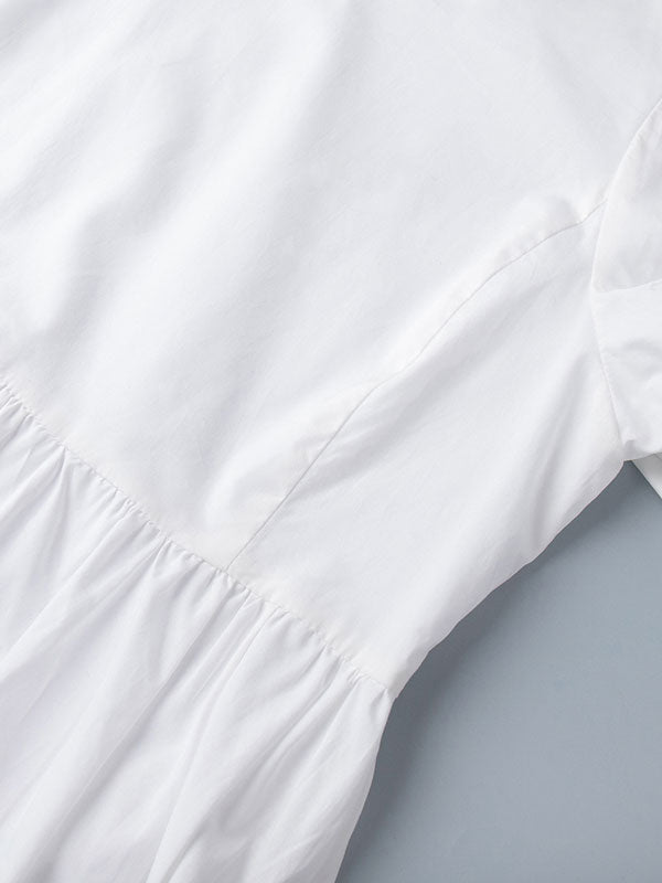 Summer Puff Sleeve Maxi White Dress