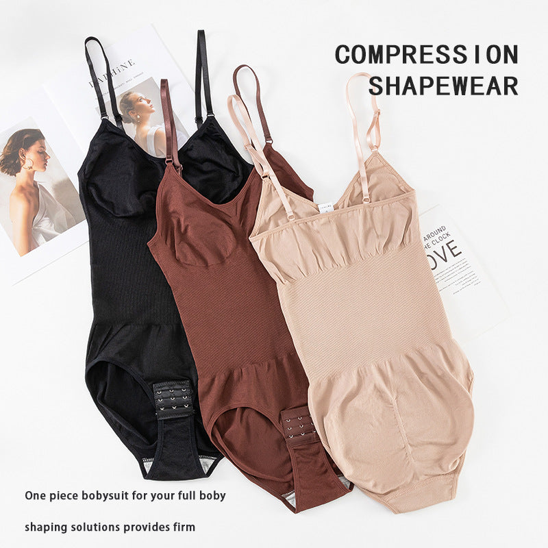 One-piece shapewear women's belly pants open-file hip lift shapewear underwear elastic corset body corset
