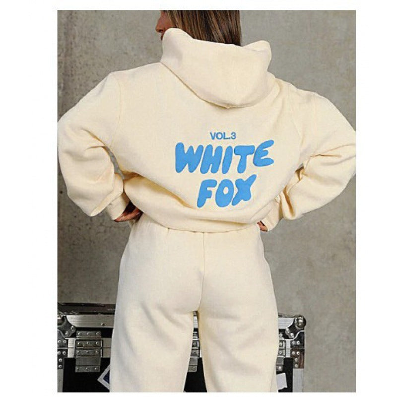 Spring and Autumn new sweater set fashion sports hooded sweater two pieces