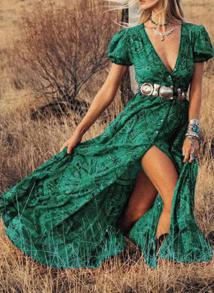 New waist floral print pendulum dress