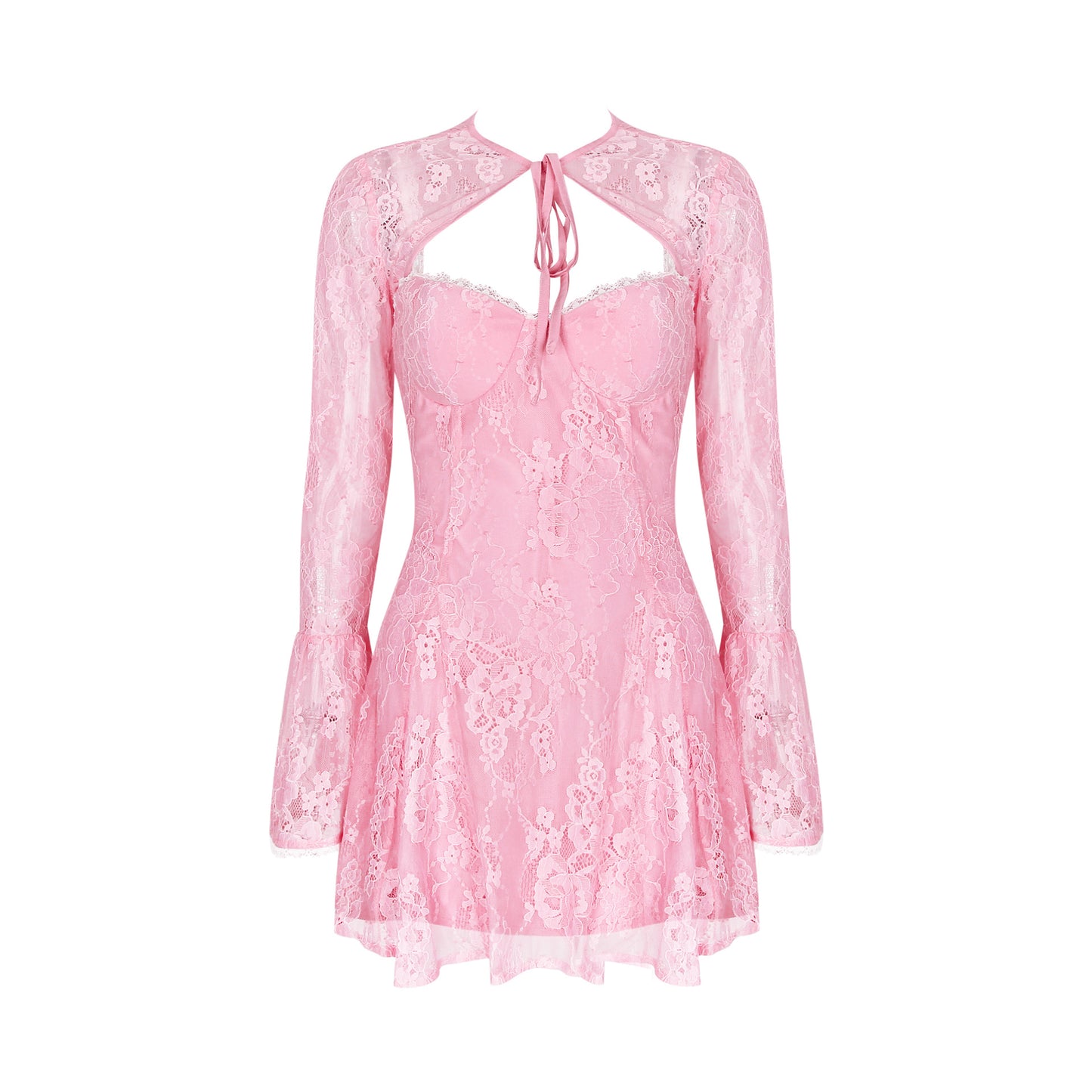 Autumn Pink Lace Sling Dress Two-Piece Suit With A Shawl