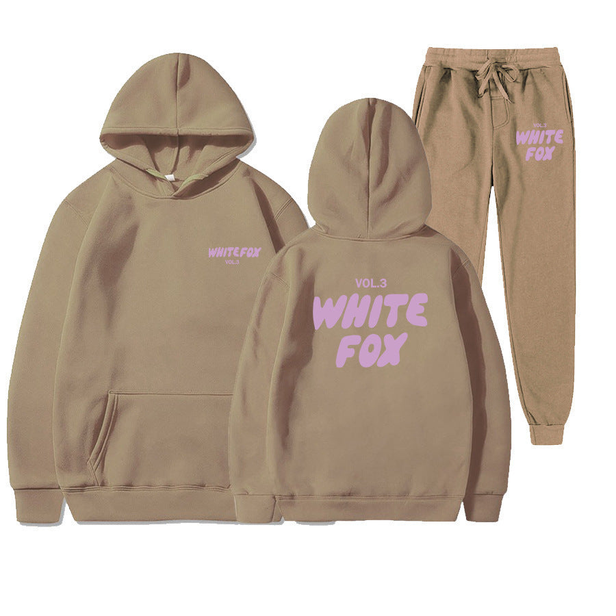 Spring and Autumn new sweater set fashion sports hooded sweater two pieces