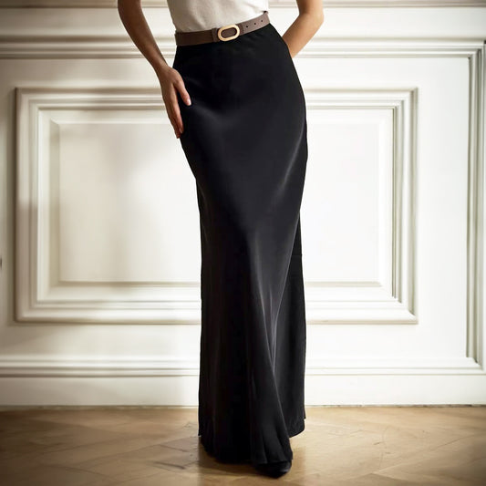 Fishtail skirt spring satin satin long high waist hip-wrapped floor-mopping fishtail skirt