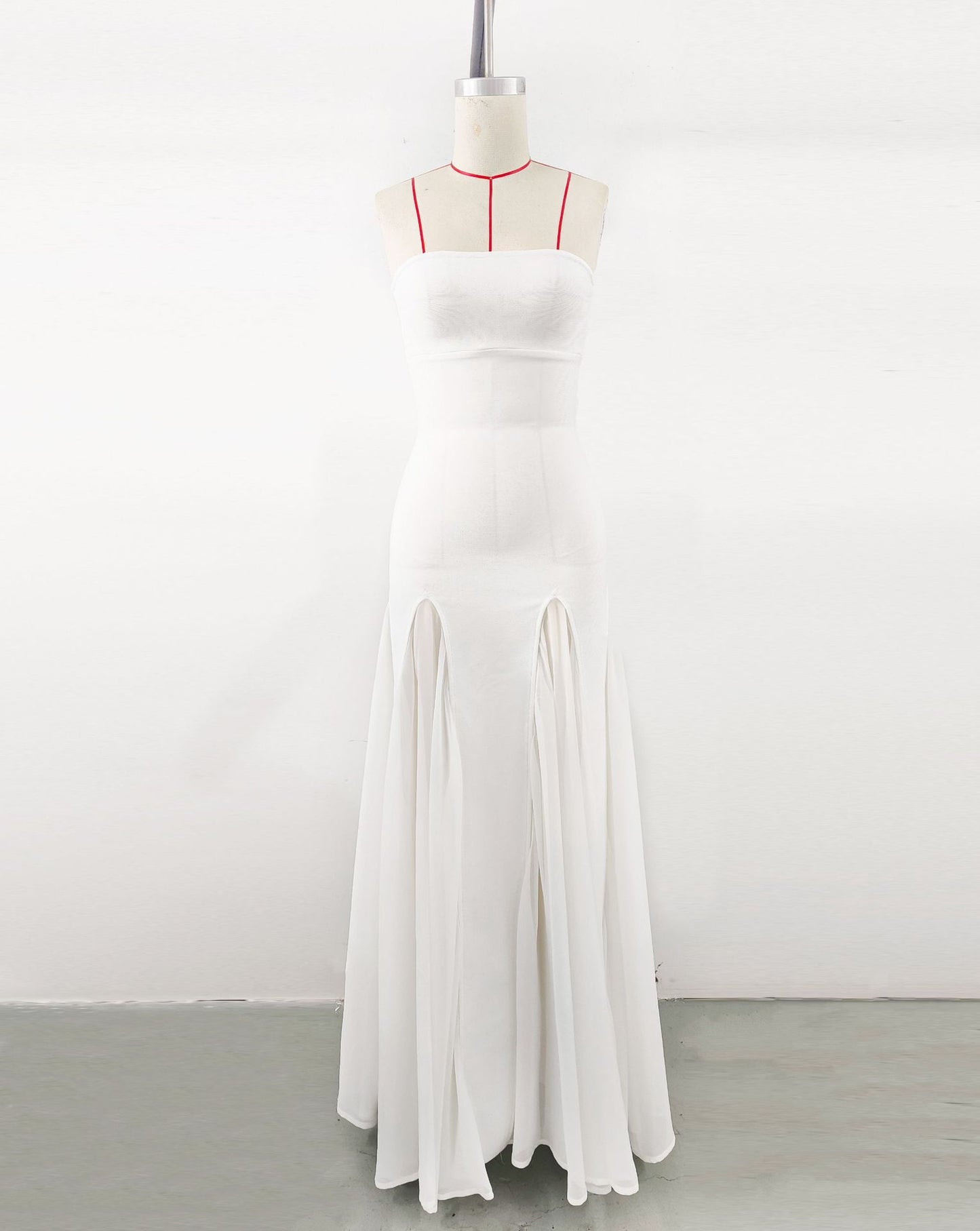 French tube top mesh stitching dress banquet party Bandage Dress