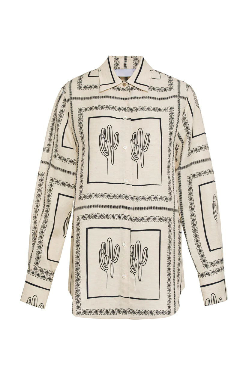 New printed long-sleeved shirt + trousers two-piece set loungewear