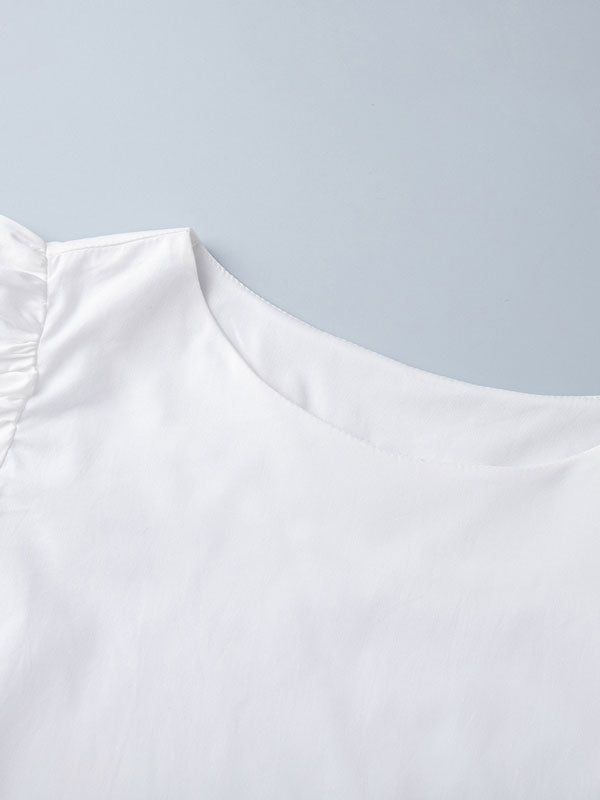 Summer Puff Sleeve Maxi White Dress