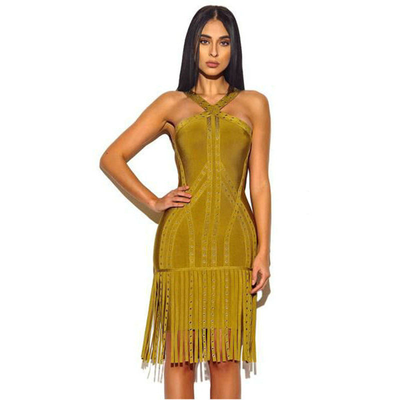 Tassel Bandage Dress Women Summer Party Dresses