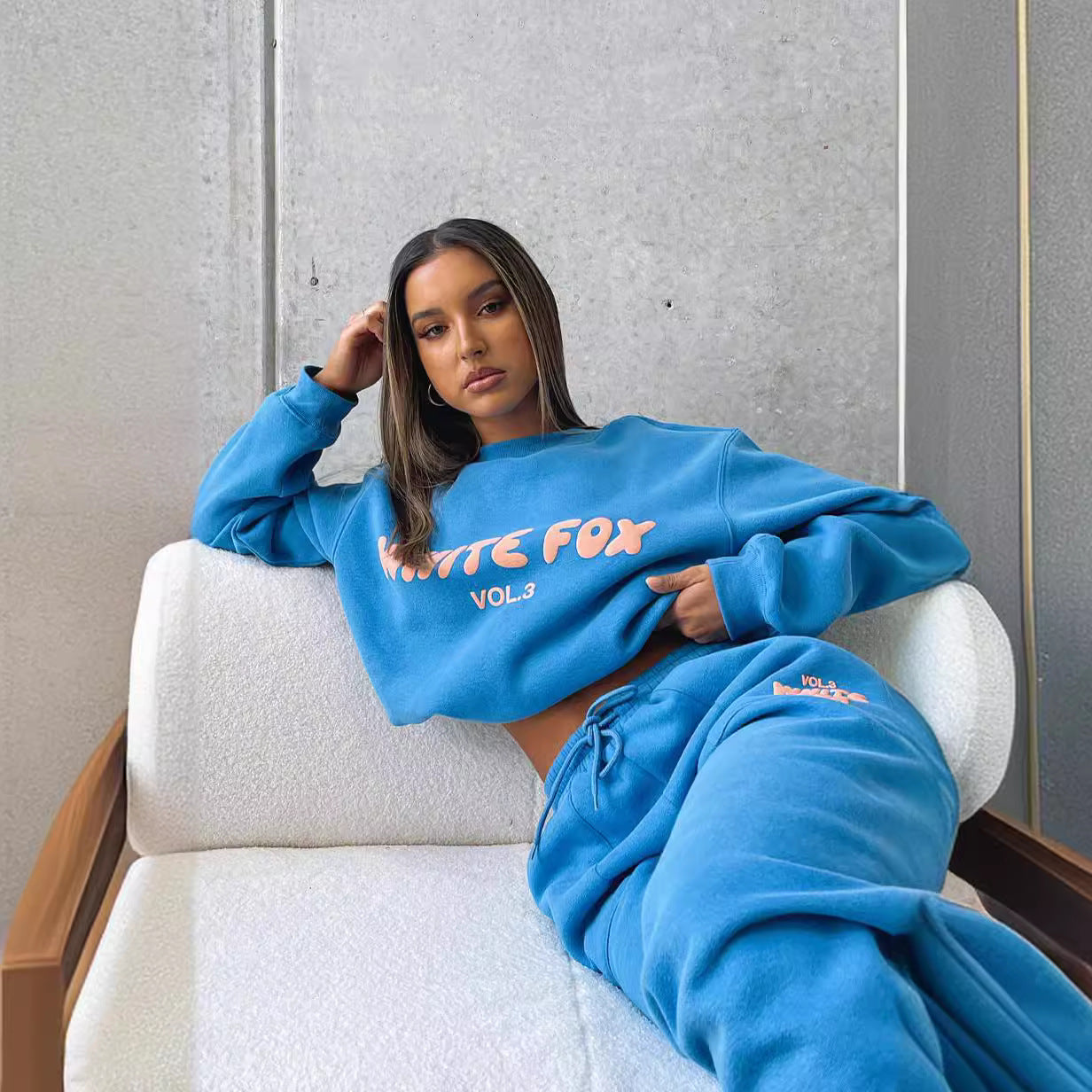 Casual Fashion Letter Printed Top Trousers Sports Suit Women