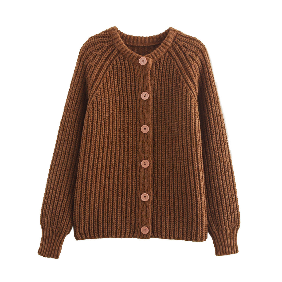 Y2K2024 autumn new solid color cardigan long sleeve knitted sweater coat for women