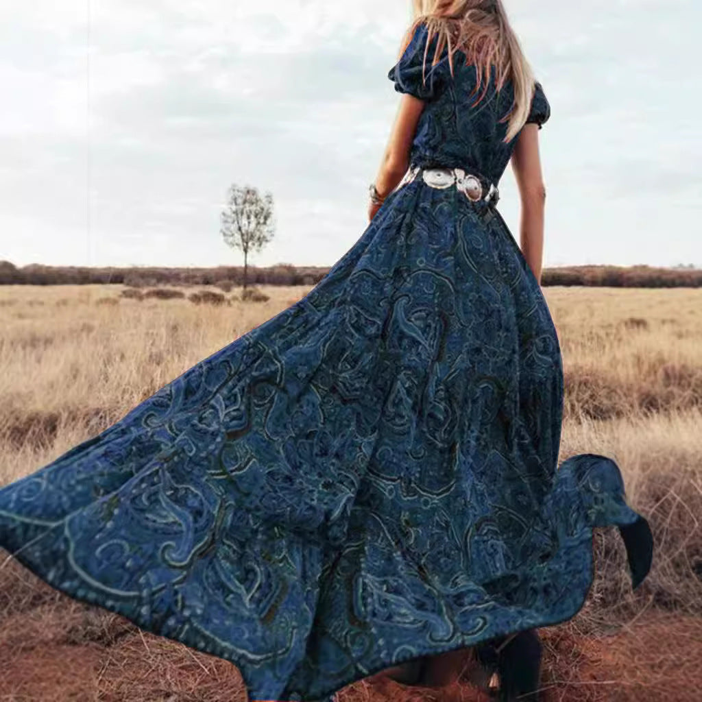 New waist floral print pendulum dress