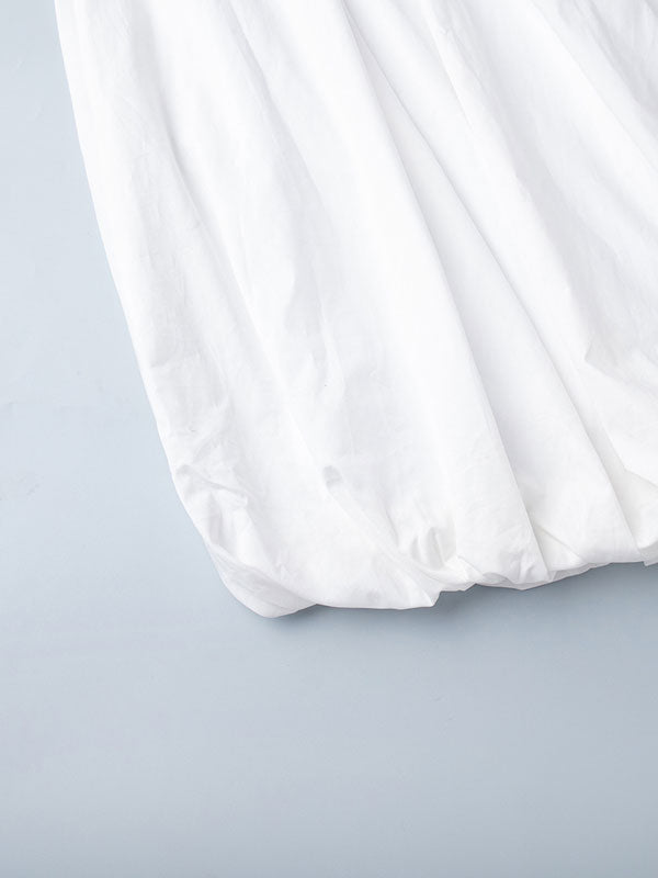 Summer Puff Sleeve Maxi White Dress