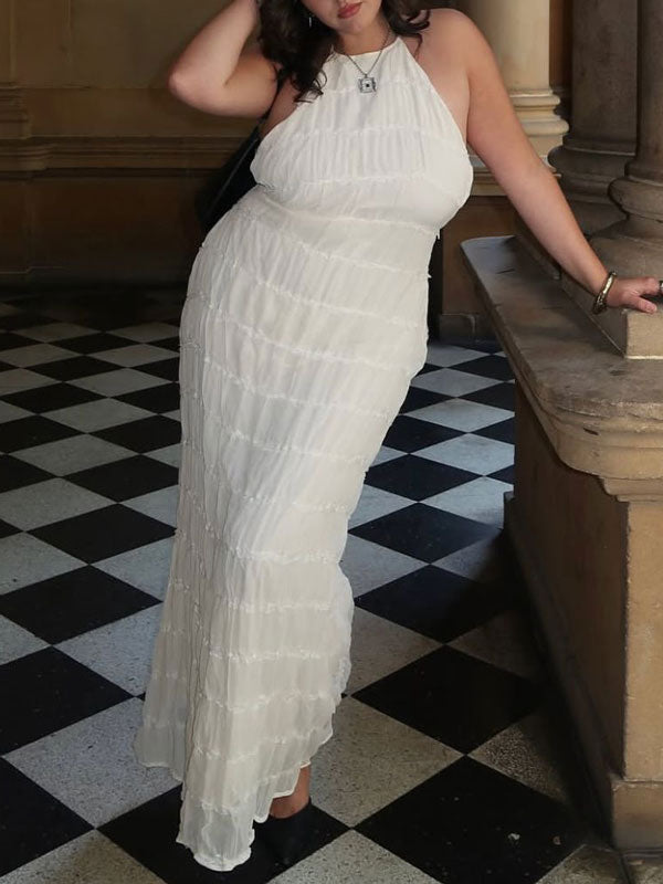 Ruched Halterneck Maxi Dress