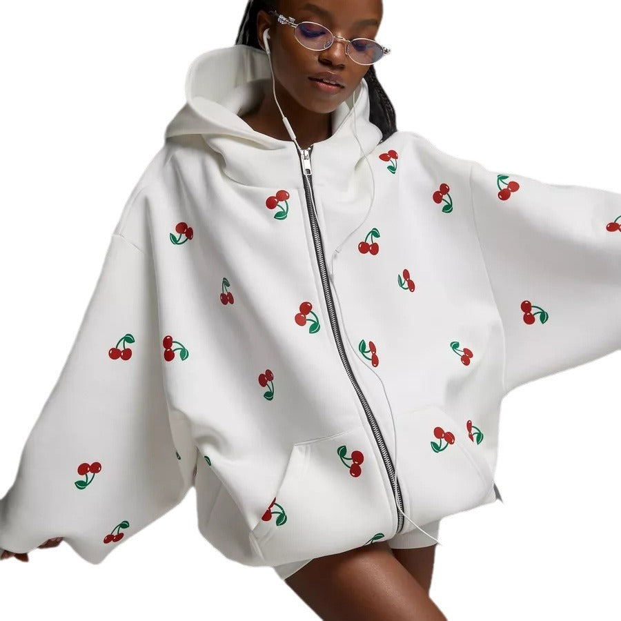 Street style fashion trendy brand loose versatile sports hoodie women