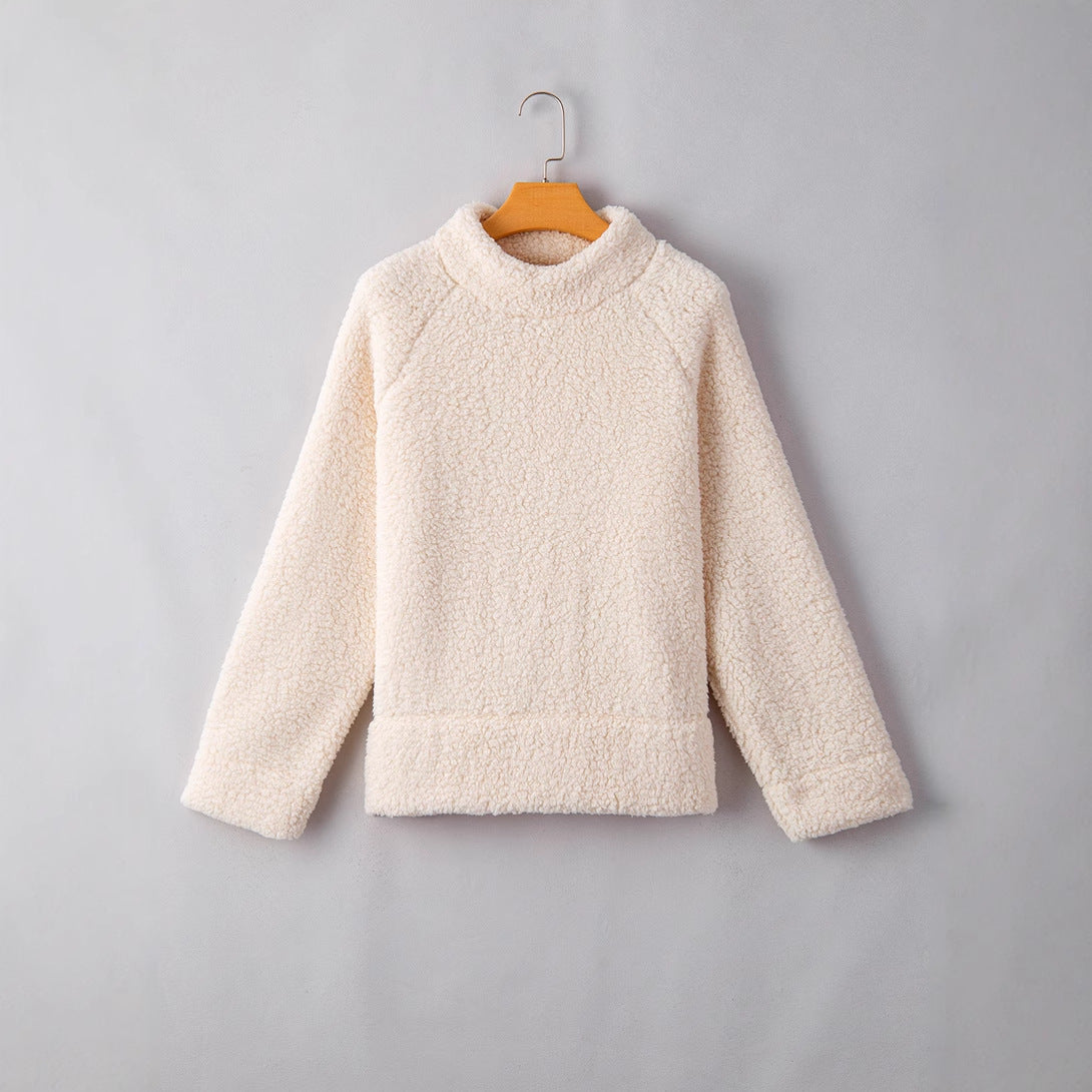 Casual solid color thermal jumper women's top