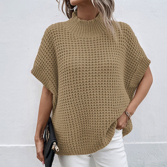 Simple wind threaded new solid color short-sleeved top