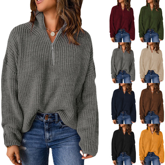 Women's turtleneck 2024 autumn and winter pullover knitted autumn all-match sweater Women's