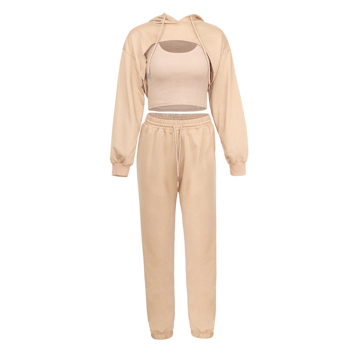 Spring hoodie loose sports slow running three-piece set