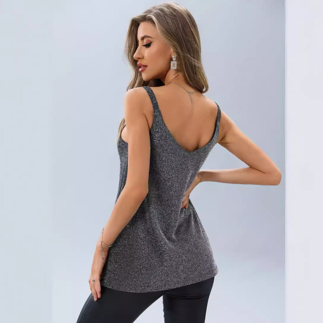 Women's sling fashion casual loose mid-length sleeveless vest