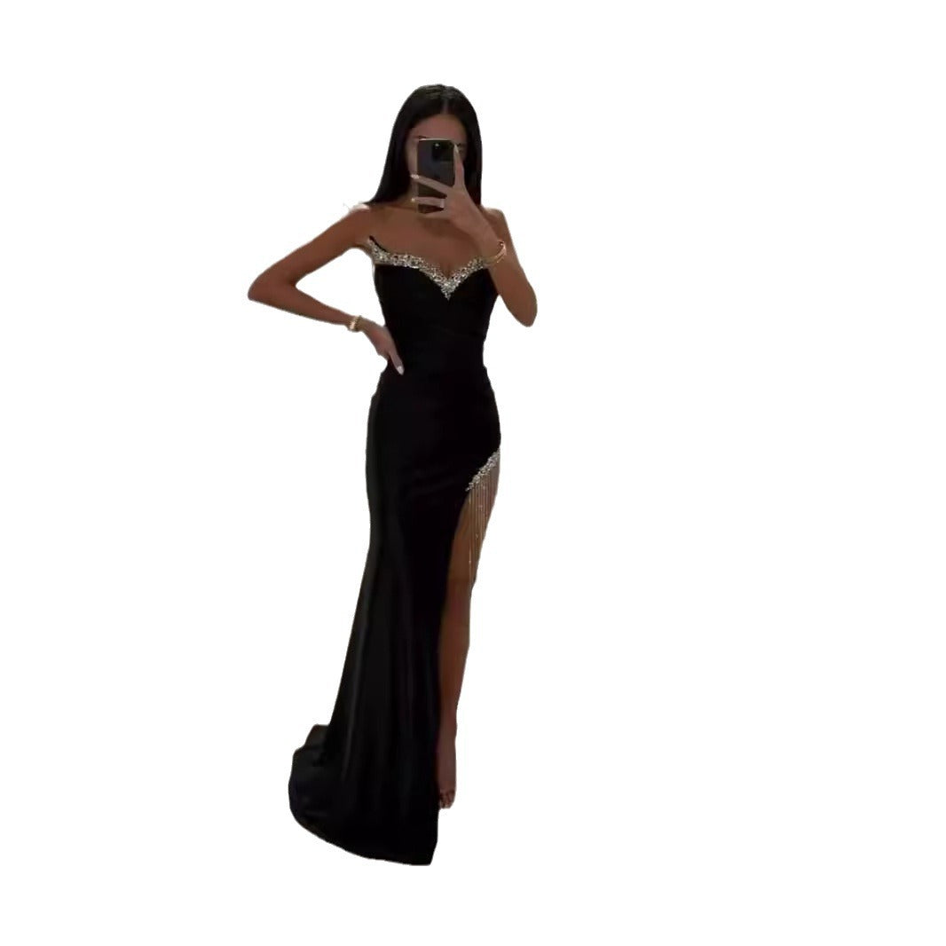 Women's diamond tassel bandage dress evening