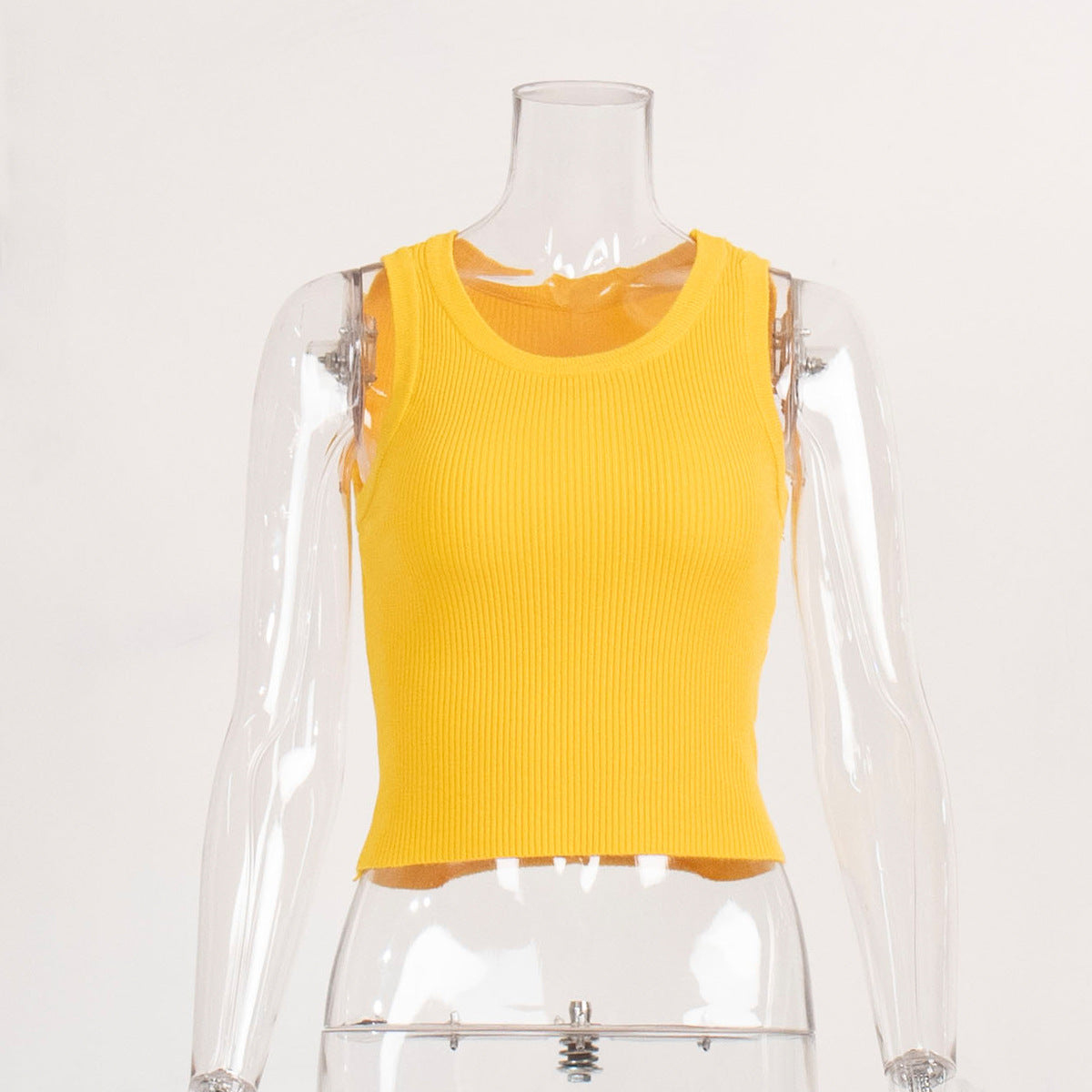 Knitted vest women's solid color slim thread inner wear blouse short y2g vest