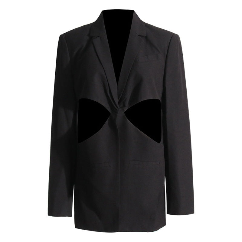 2024 Women'S New Kink Hollow Waist Small Suit Jacket Silhouette Suit Coat Women