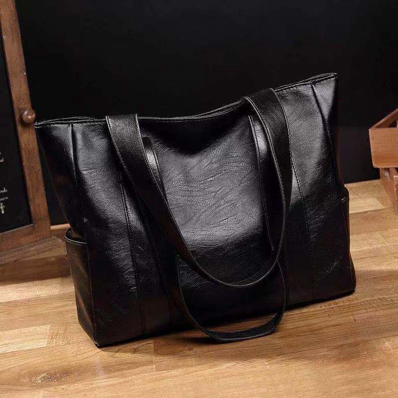 New versatile European and American large-capacity soft leather handbag messenger bag tote bag shoulder bag