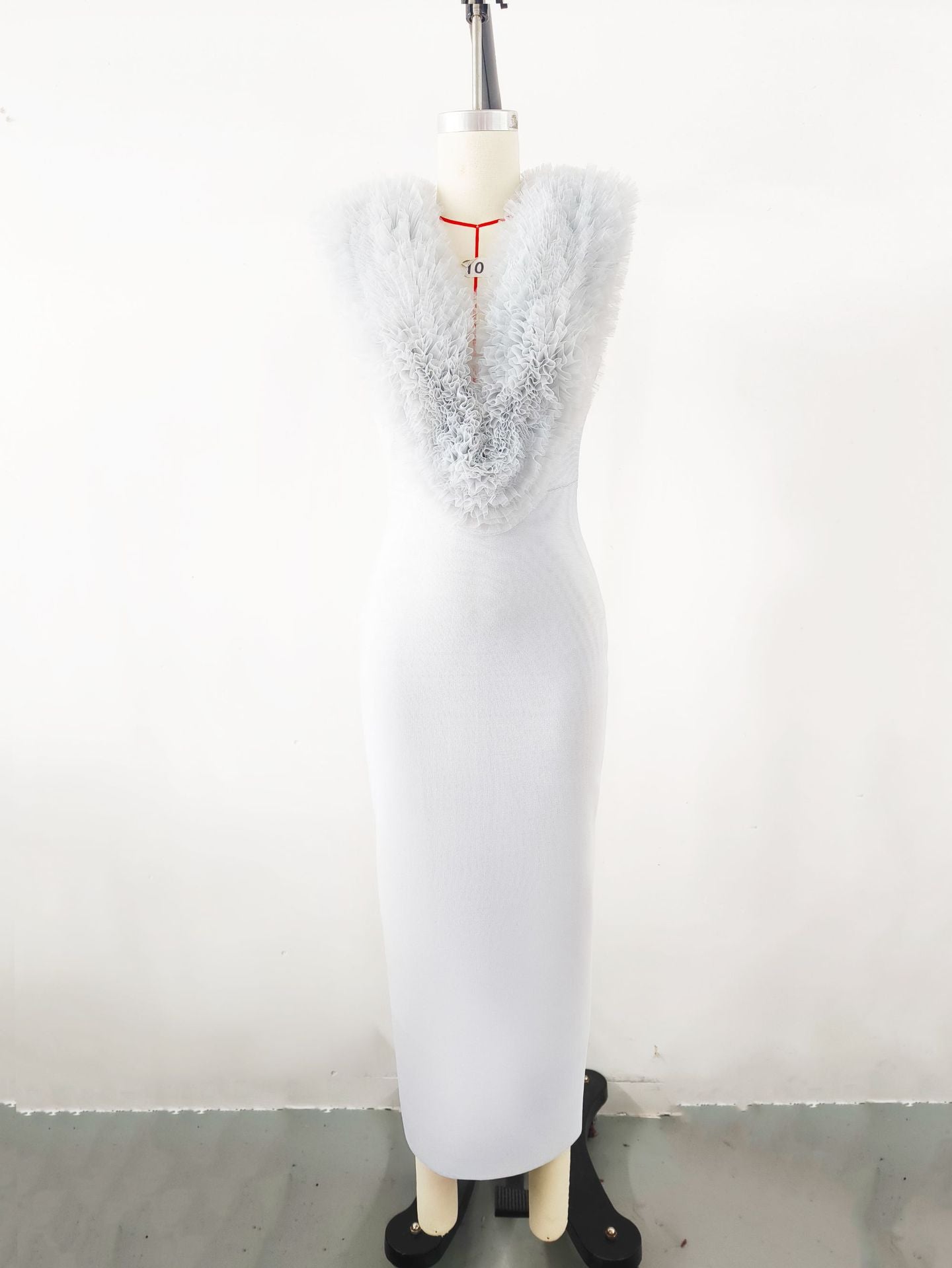 Elegant Long Grenadine Bandage Pink Elegant Dress