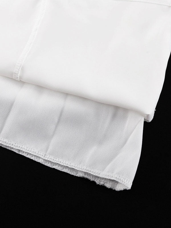 French Puff Sleeve Midi White Dress