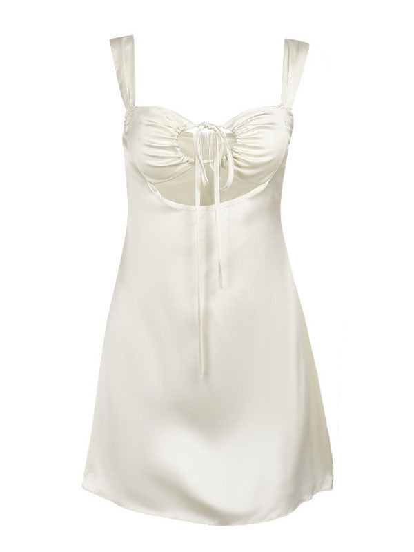 Hollow Out Spaghetti Strap Mini Dress