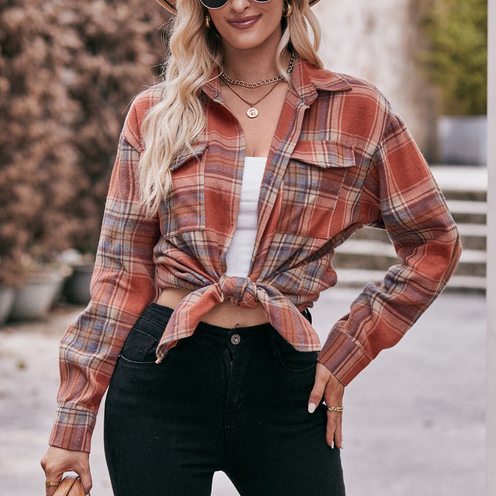 Casual fashion loose plaid shirt