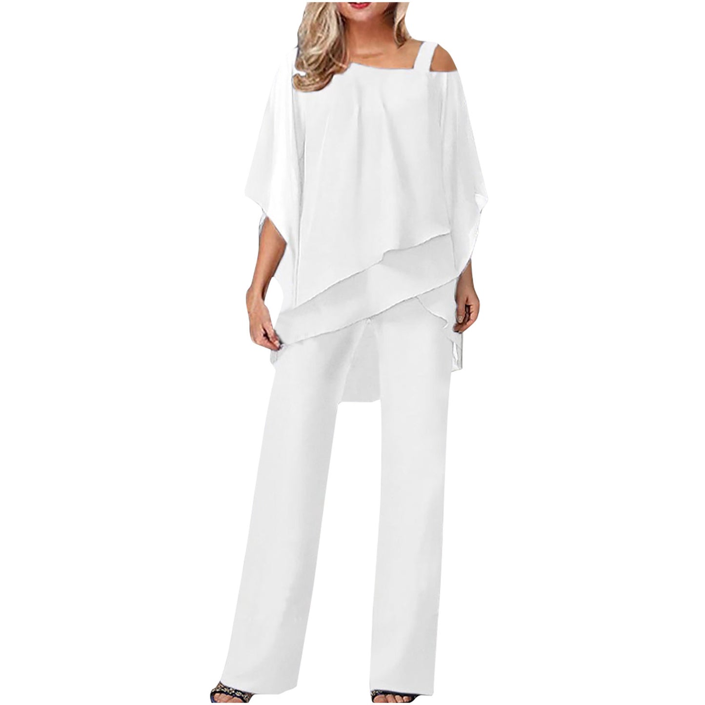 New fashionable solid color loose casual bat sleeve irregular suit