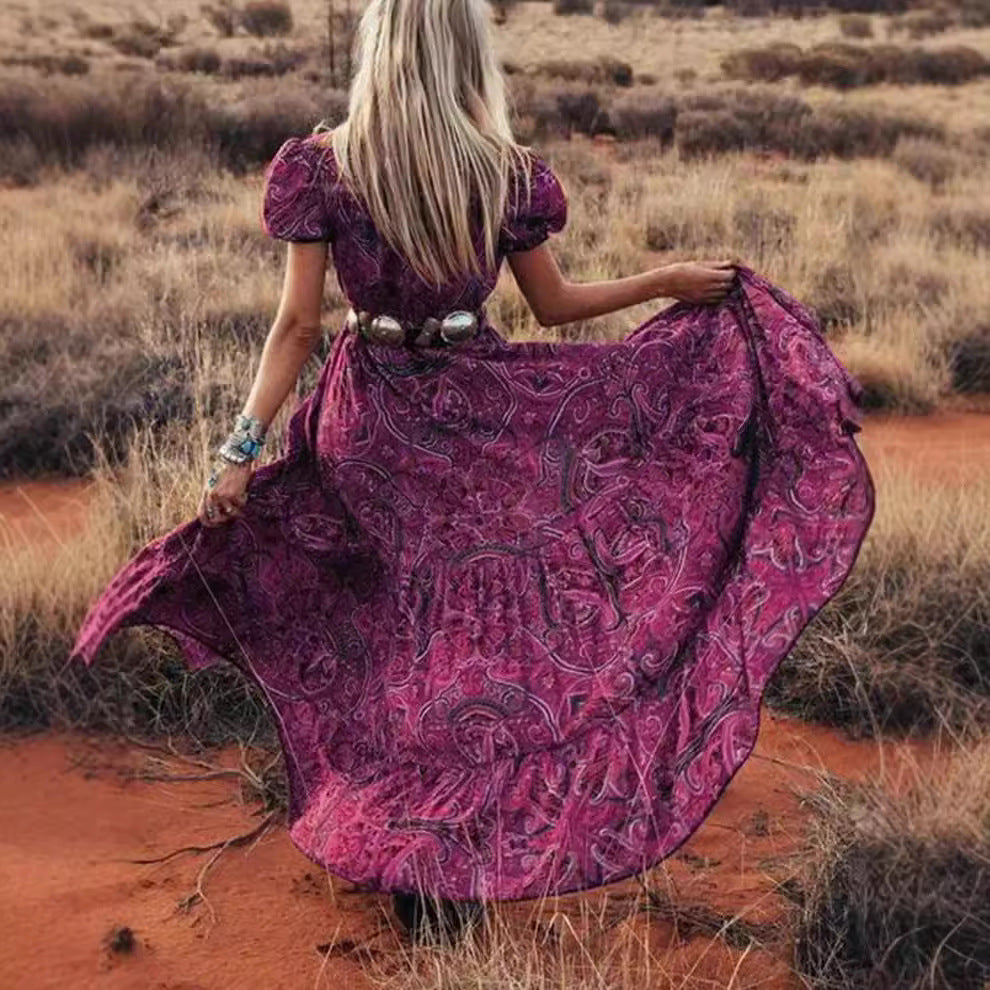 New waist floral print pendulum dress