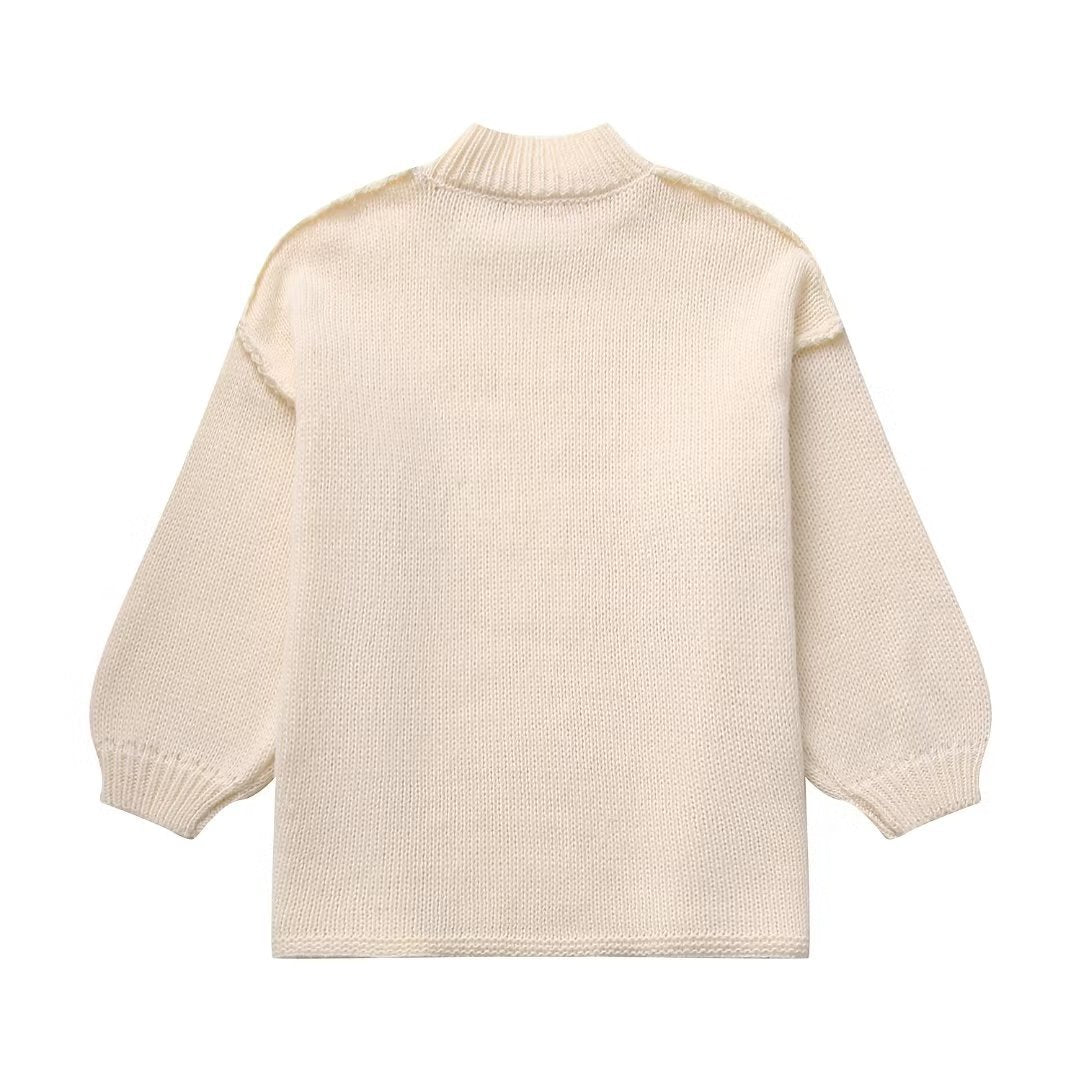 Women's pullover 2024 spring and autumn round neck sweater simple style thin sweater