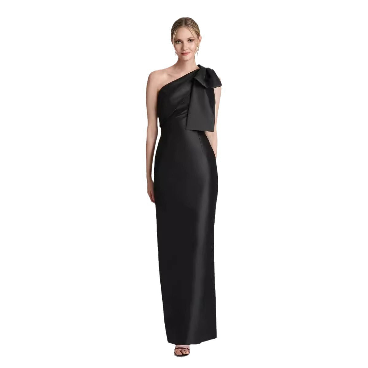 Black Evening Dress Bow Shoulder Bandage Dresses