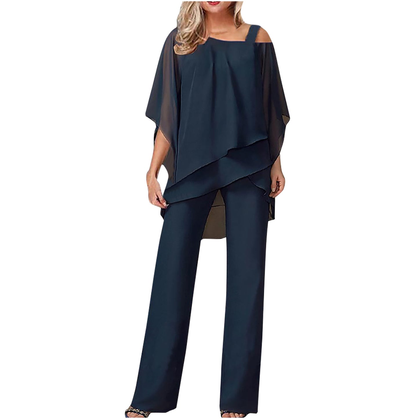 New fashionable solid color loose casual bat sleeve irregular suit