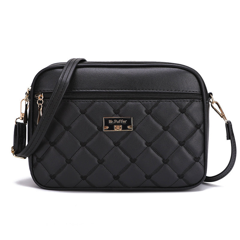 New diamond PU messenger bag versatile small bag women's shoulder small square bag