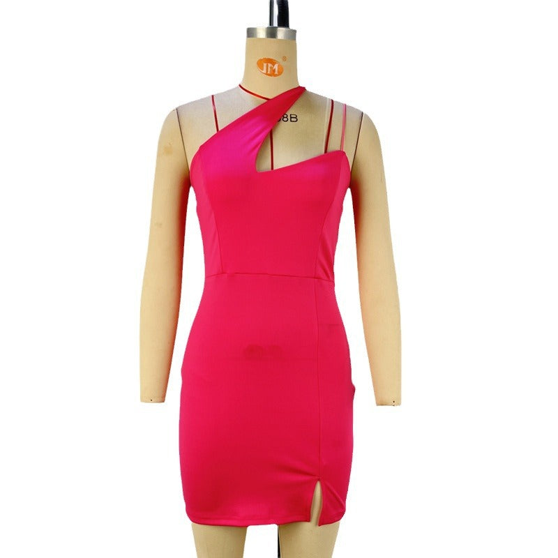 Hip wrap dress, slim fit, high sense, pure desire, suspender skirt