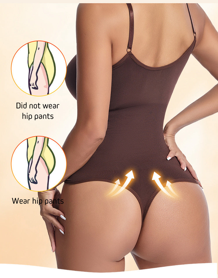 One-piece shapewear women's belly pants open-file hip lift shapewear underwear elastic corset body corset