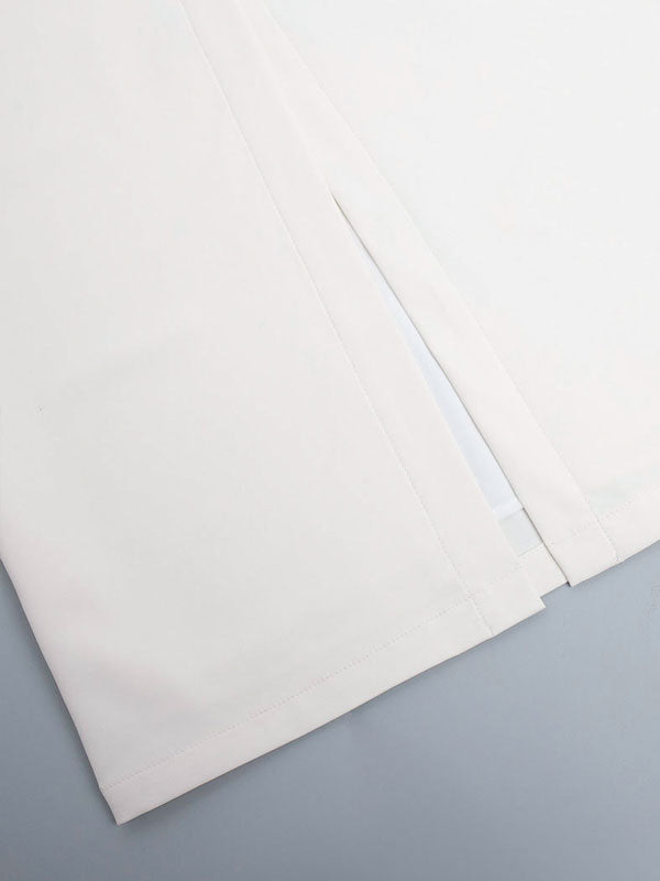 Sleeveless Halter Midi White Dress